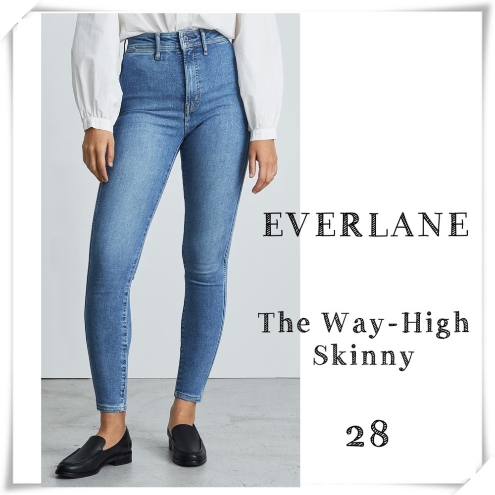 EVERLANE The Way-High Clean Front Skinny Jean in light Washed Size 28